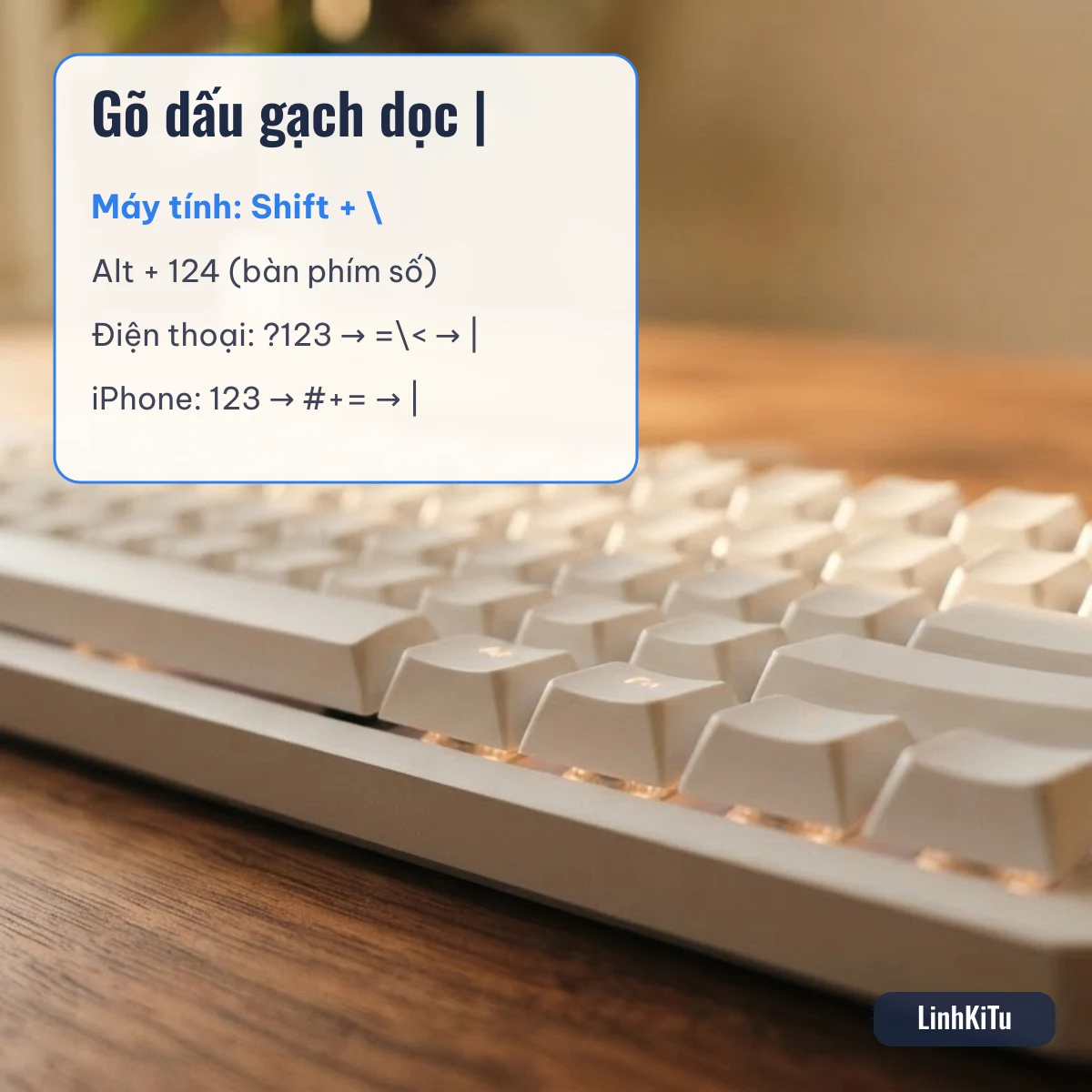 Cách gõ dấu gạch dọc | trên máy tính bằng Shift + \ và trên điện thoại Android, iPhone