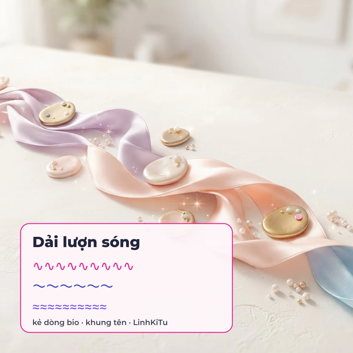 Dải lượn sóng từ kí tự dấu ngã dùng kẻ dòng bio và khung tên