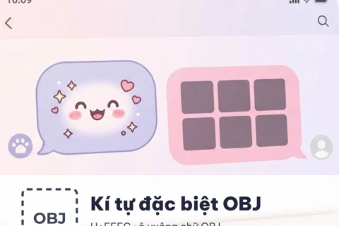 Kí tự đặc biệt OBJ: ô vuông gạch chấm chữ OBJ, mã U+FFFC