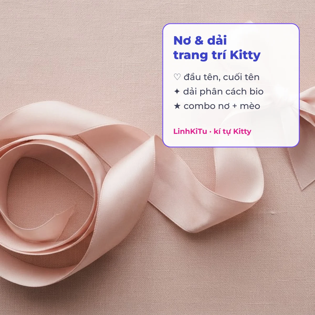 Nơ và dải trang trí cho tên Kitty kí tự đặc biệt
